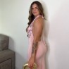 VESTIDO ESCOTE FLUÍDO LENTEJUELAS ROSITA