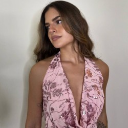 VESTIDO ESCOTE FLUÍDO LENTEJUELAS ROSITA