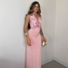 VESTIDO ESCOTE FLUÍDO LENTEJUELAS ROSITA