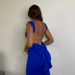 VESTIDO SIRENA LAZO AZUL KLEIN