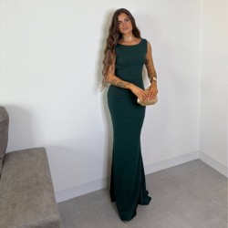VESTIDO SIRENA LAZO VERDE BOTELLA