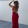 VESTIDO SIRENA LAZO VINO