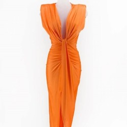 VESTIDO NUDO NARANJA