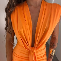 VESTIDO NUDO NARANJA