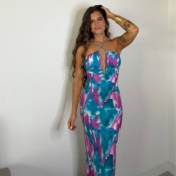 VESTIDO ACUARELA PETRÓLEO
