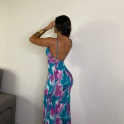 VESTIDO ACUARELA PETRÓLEO