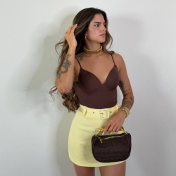FALDA PANTALÓN CINTURÓN AMARILLA