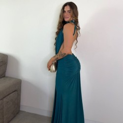VESTIDO ELVIRA PETRÓLEO