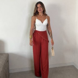 PANTALÓN PAÑUELO TEJA