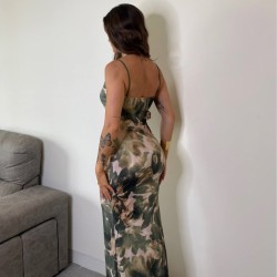 VESTIDO AJUSTADO ESTAMPADO VERDE