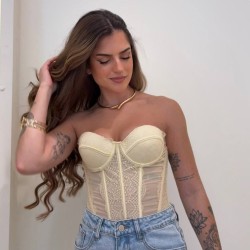 CORSET ENCAJE AMARILLO