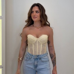 CORSET ENCAJE AMARILLO
