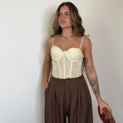 CORSET ENCAJE AMARILLO