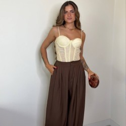 CORSET ENCAJE AMARILLO
