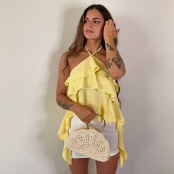 TOP HALTER VOLANTES AMARILLO