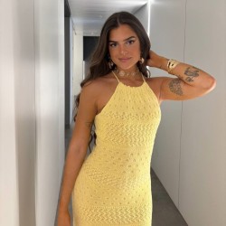 VESTIDO PUNTO AMARILLO