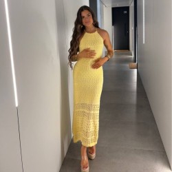 VESTIDO PUNTO AMARILLO