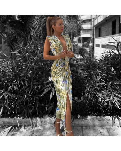 VESTIDO NUDO ESTAMPADO VERDE