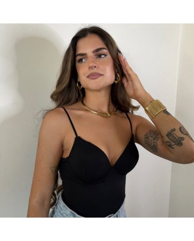TOP ESCOTE V NEGRO