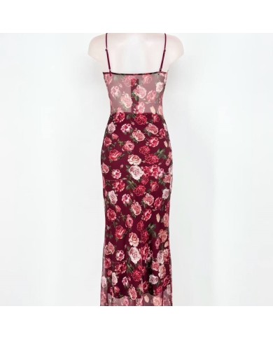 VESTIDO CORSET TUL ESTAMPADO VINO