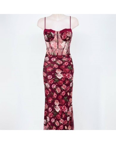 VESTIDO CORSET TUL ESTAMPADO VINO