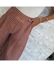 PANTALÓN BALLOON VICHY TEJA