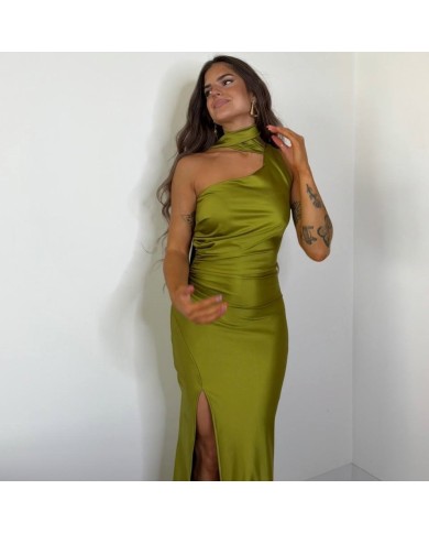 VESTIDO LAZADA VERDE OLIVA