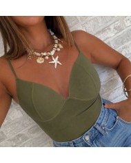 TOP ESCOTE V VERDE MILITAR