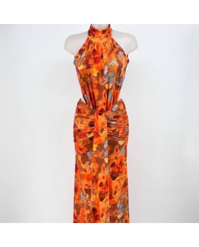 PREVENTA VESTIDO ELVIRA ESTAMPADO NARANJA