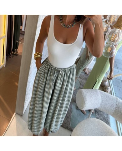 PANTALÓN VICHY VERDE MILITAR