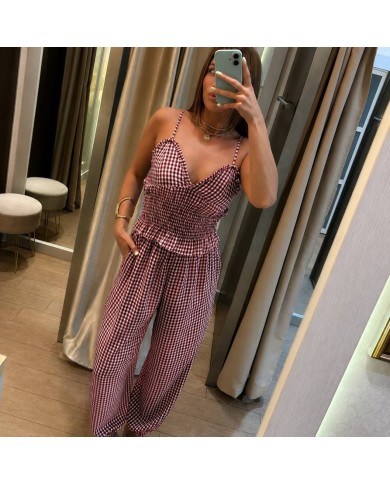 CONJUNTO VICHY TRIÁNGULO VINO