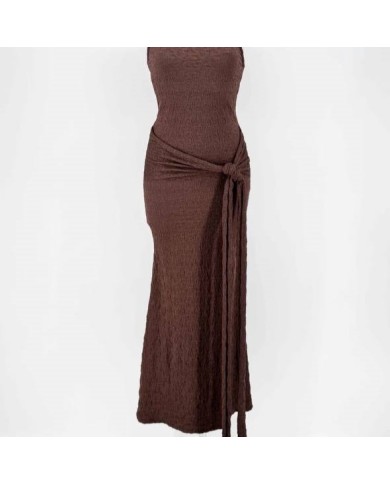 VESTIDO HALTER BAMBULA CHOCO