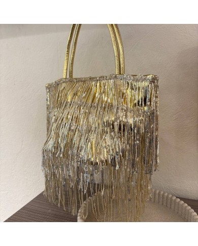 BOLSO FLECOS DORADO