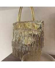 BOLSO FLECOS DORADO