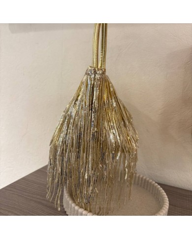 BOLSO FLECOS DORADO