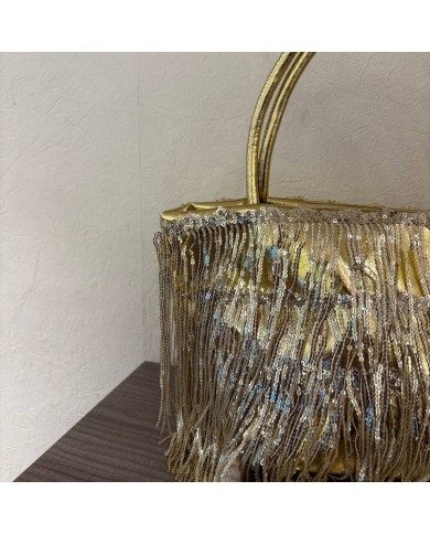 BOLSO FLECOS DORADO