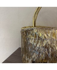 BOLSO FLECOS DORADO