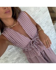 CONJUNTO NUDOS VICHY VINO
