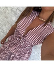 CONJUNTO NUDOS VICHY VINO