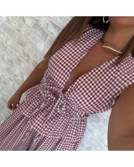 CONJUNTO NUDOS VICHY VINO