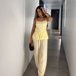CONJUNTO BOMBACHO AMARILLO MANTEQUILLA