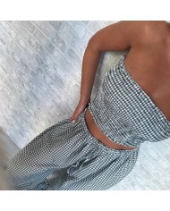 CONJUNTO VICHY PANEL DE ABEJA VERDE