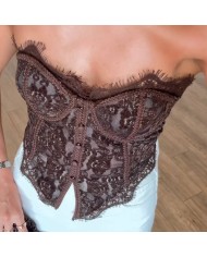 CORSET BOTONES CHOCO