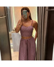 CONJUNTO VICHY VINO