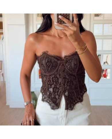 CORSET ENCAJE BOTONES CHOCO