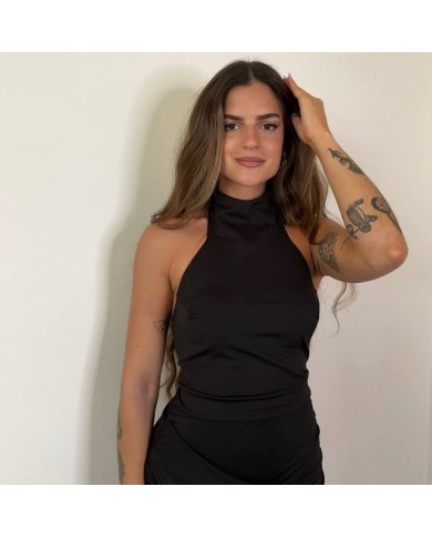 VESTIDO FRUNCE CORTO NEGRO