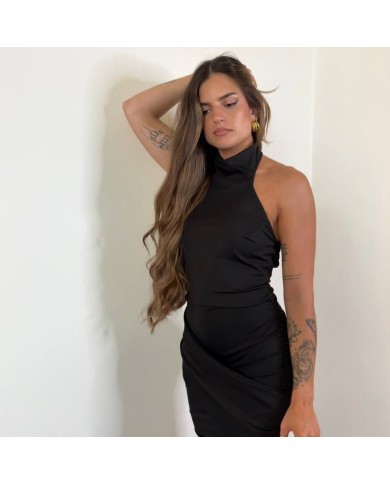 VESTIDO FRUNCE CORTO NEGRO