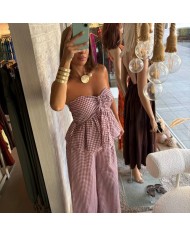 CONJUNTO VICHY VUELO VINO