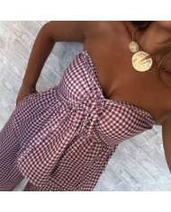 CONJUNTO VICHY VUELO VINO