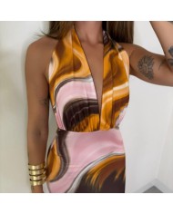 VESTIDO HALTER ACUARELA